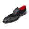 Emilio Franco "Antonio" Black Genuine Italian Suede Leather Lace-Up Dress Shoes.